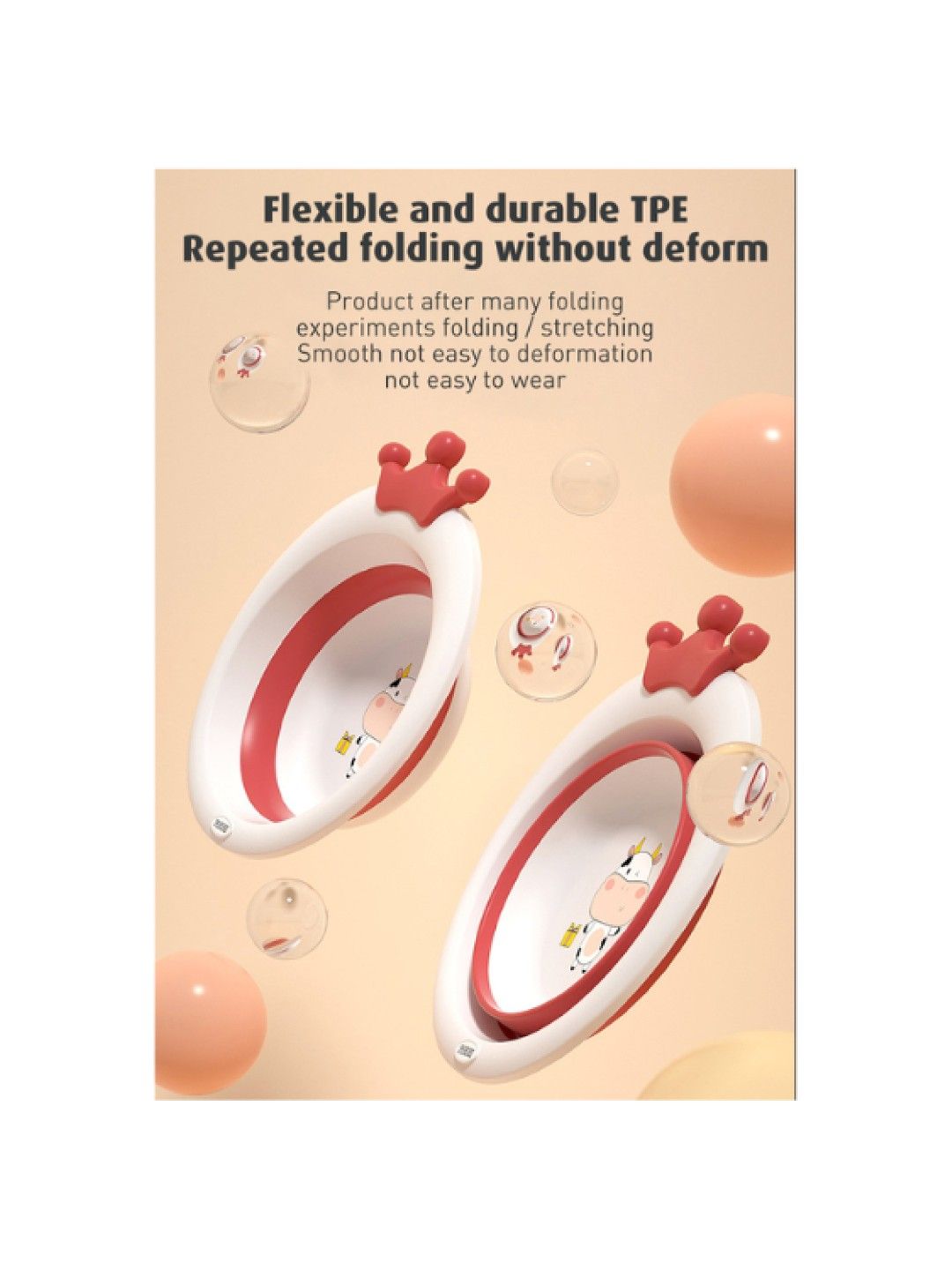 Portable Folding Washbasin Cute Crown Design Cleaning