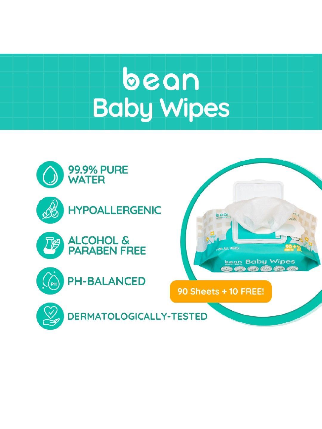 [Bundle of 6] Baby Wipes Fragrance Free 6 x 100 sheets