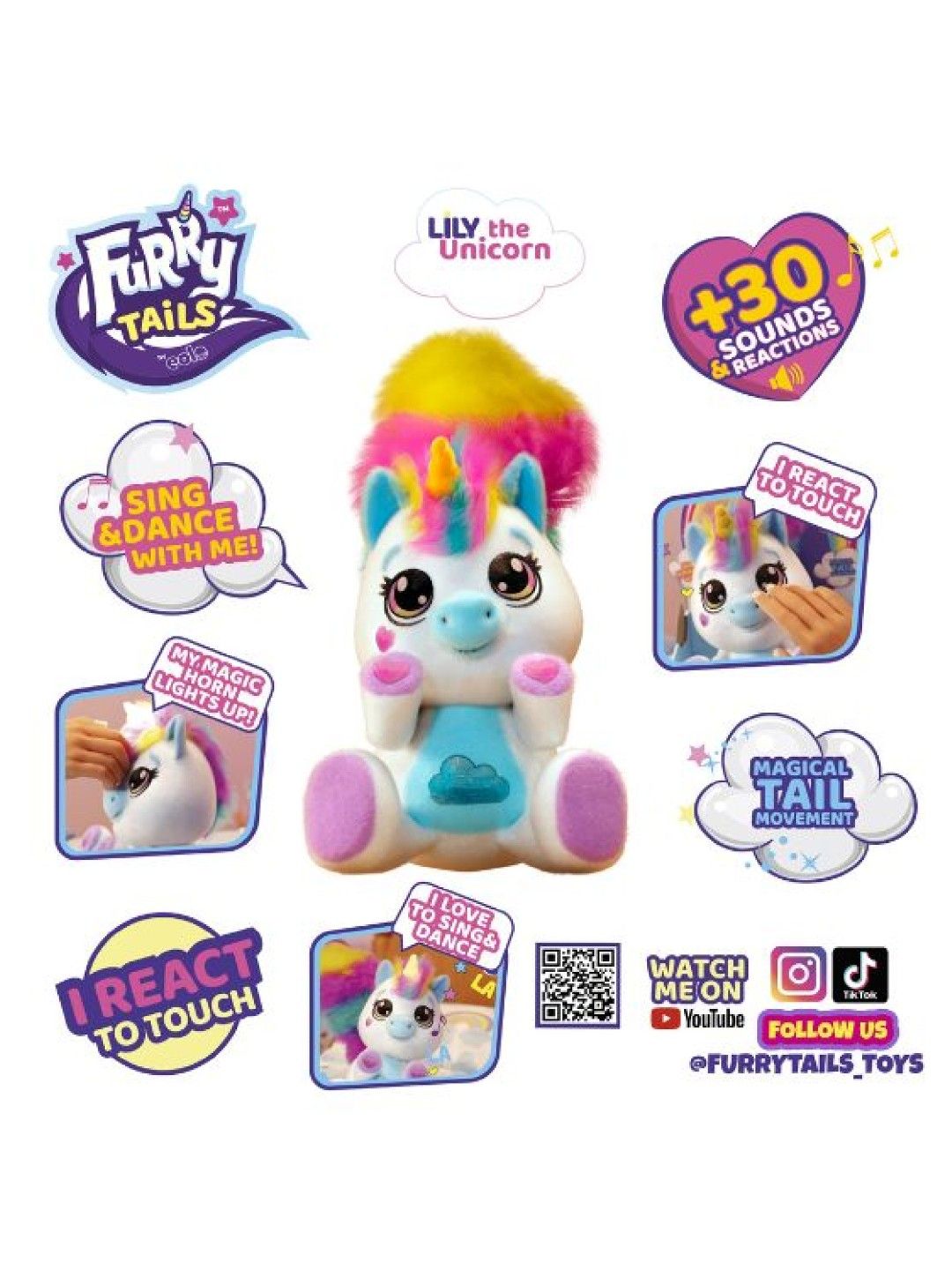 Furry Tails Electronic Plush Unicorn
