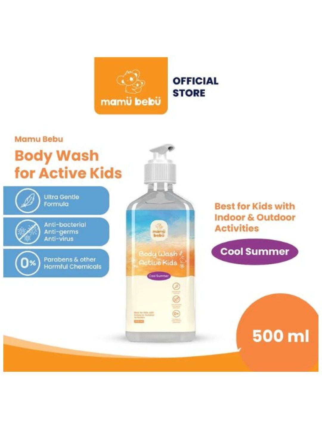 Active Kids Body Wash Cool Summer (500ml)