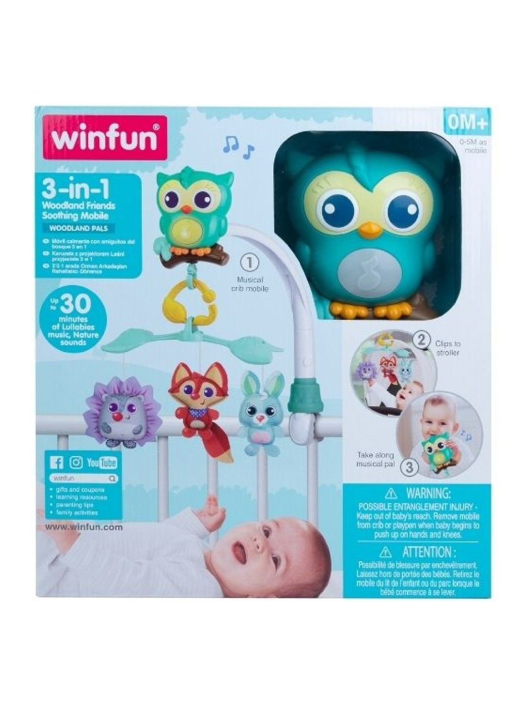 3-in-1 Woodland Friends Soothing Mobile