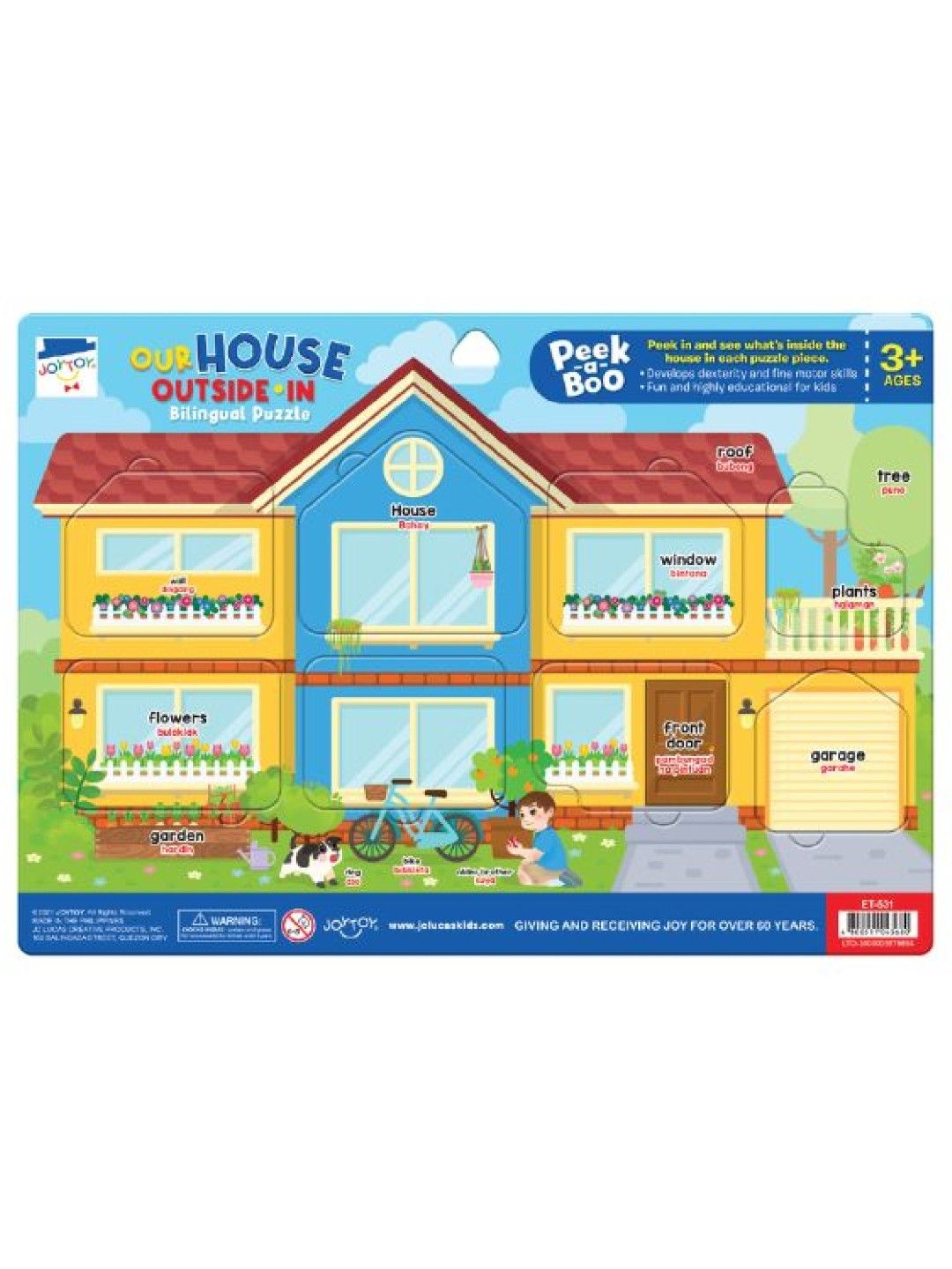 Our House Outside In Bilingual Puzzle Peek-A-Boo