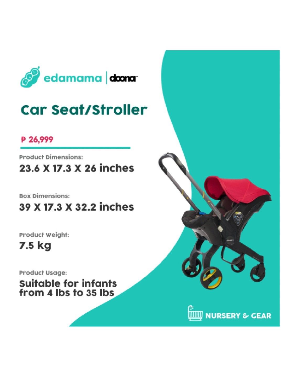 Car Seat/Stroller - Flame Red