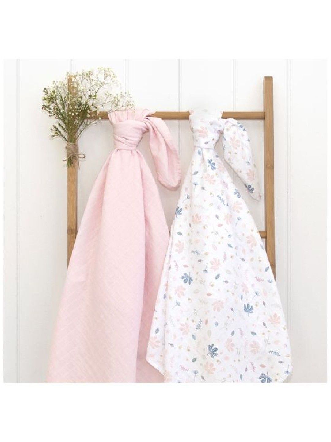 Organic Muslin 2-Pack Swaddle Wraps - Botanical/Blush