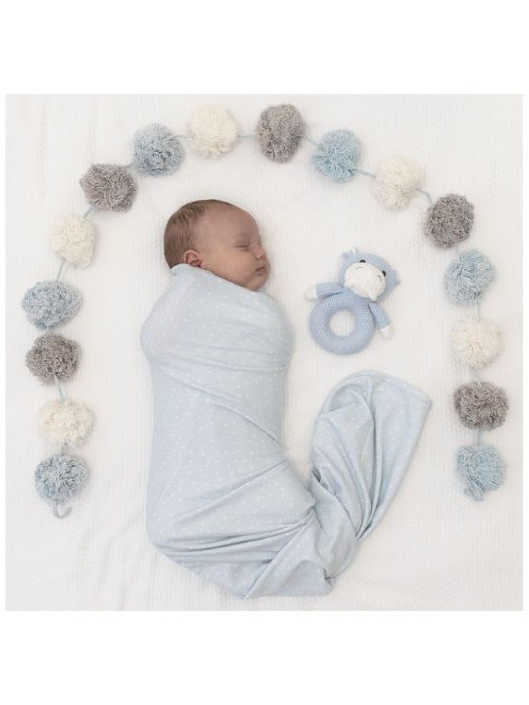 Jersey Swaddle & Rattle Gift Set - Confetti/Hippo