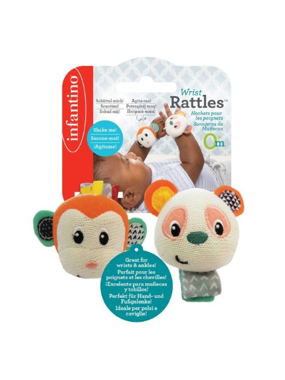 Wrist Rattles - Monkey/Panda