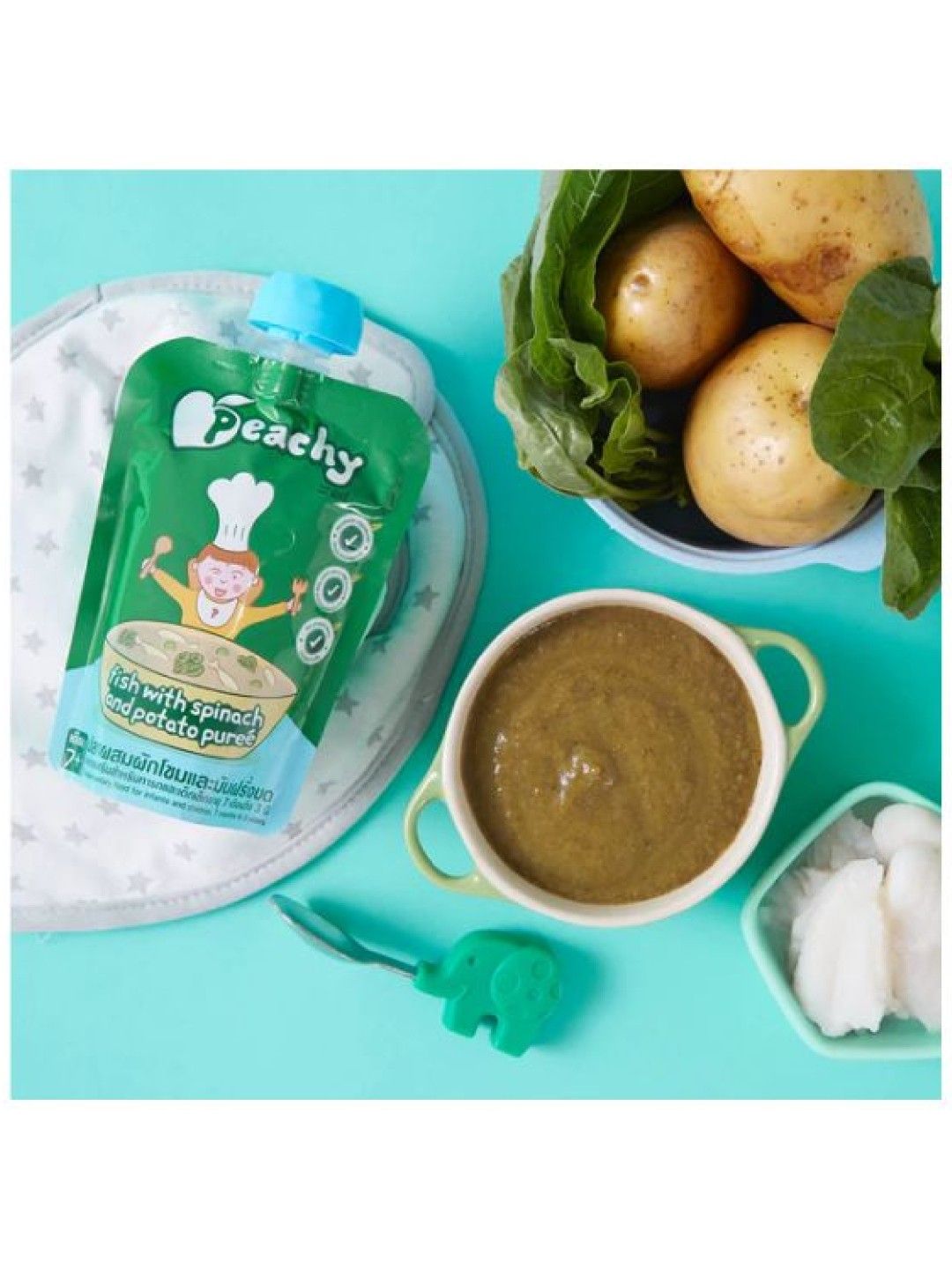 Fish with Spinach and Potato Purée (125g)