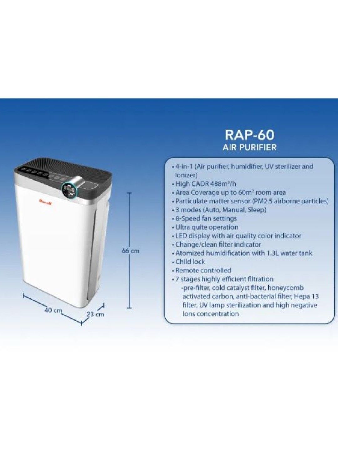 Air Purifier RAP-60 with Freebie