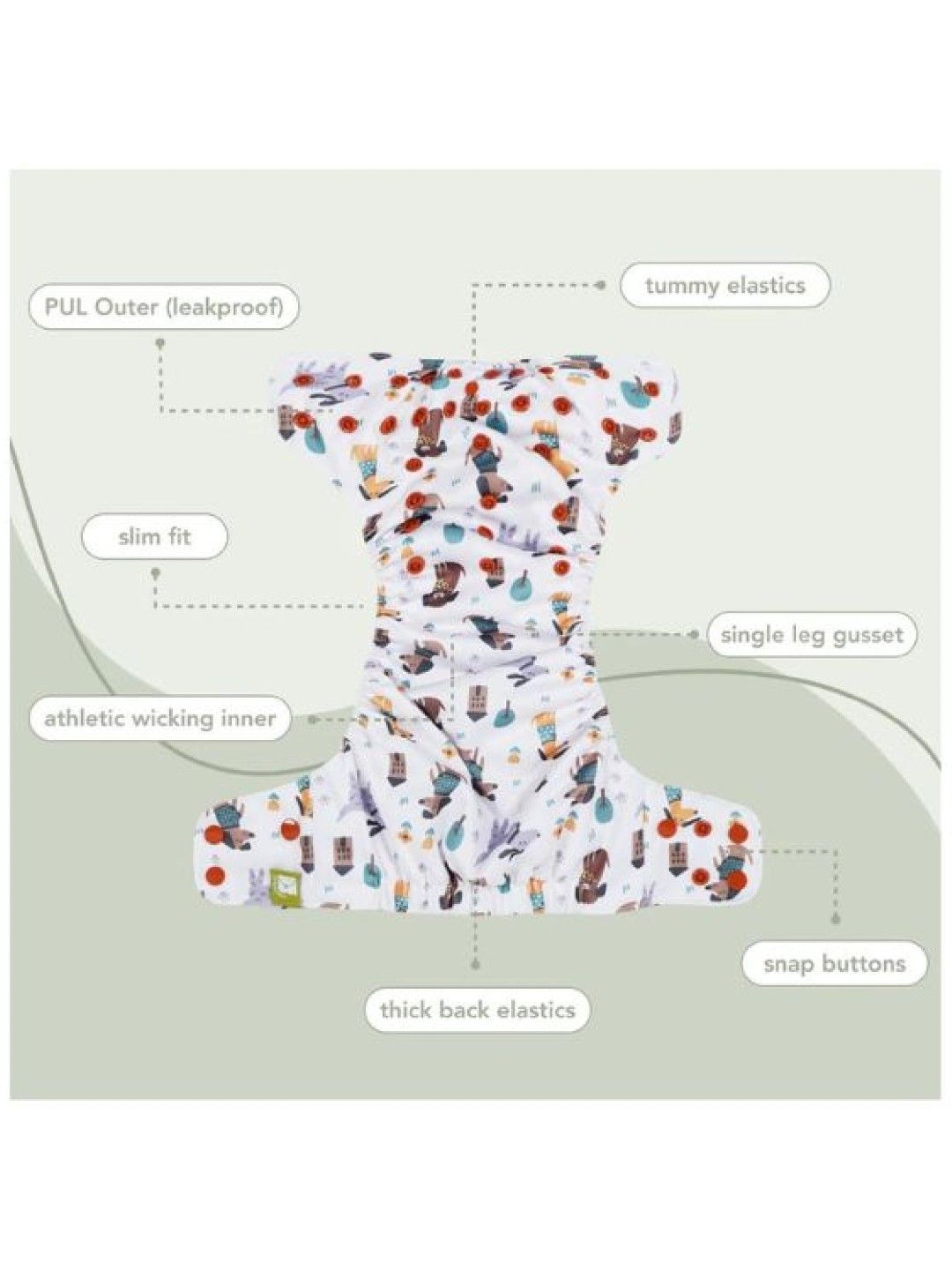 All In One Reusable Nappy Single Gusset
