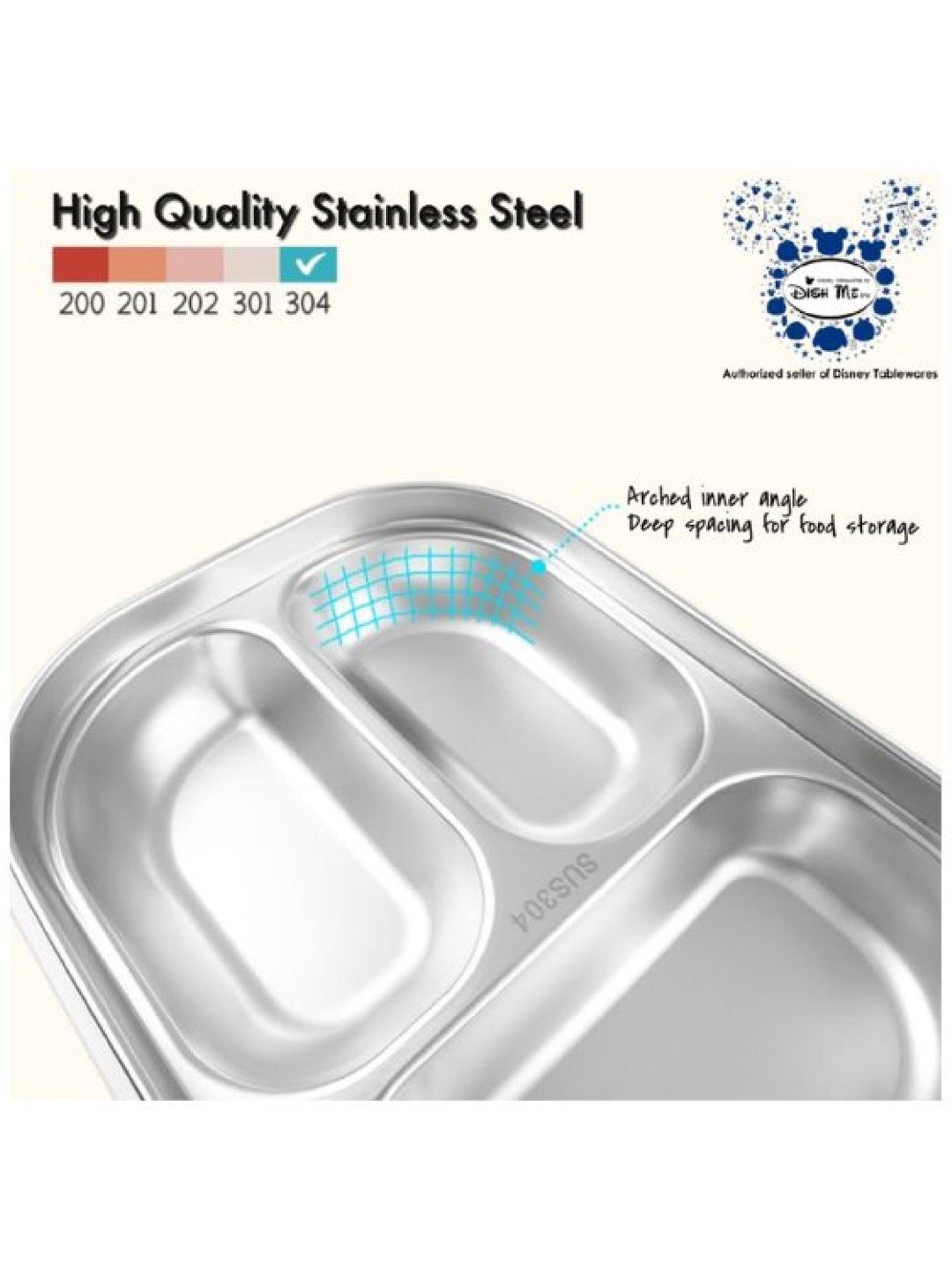 Disney Cars McQueen - 3-Grid Stainless Lunch Box