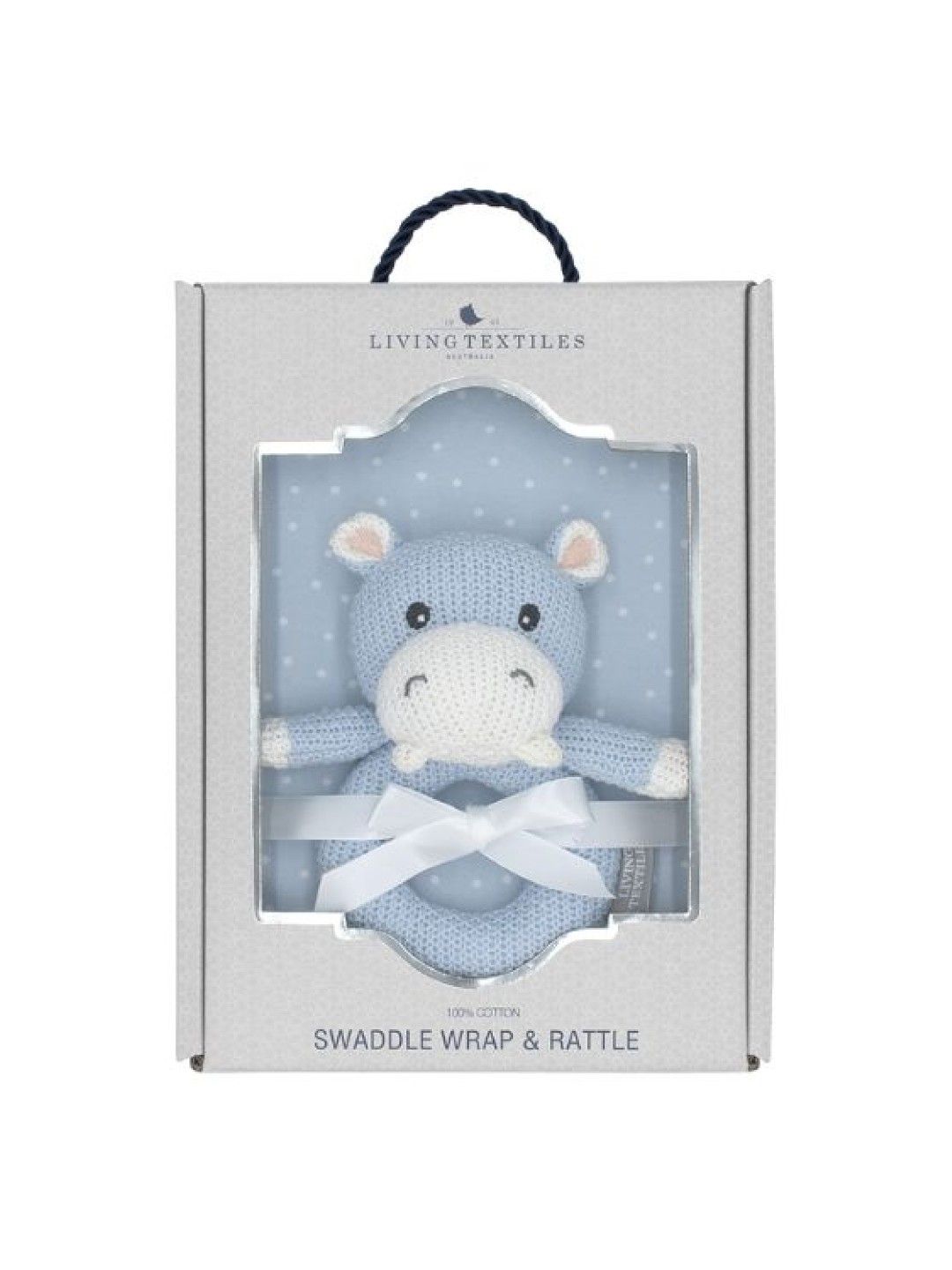 Jersey Swaddle & Rattle Gift Set - Confetti/Hippo