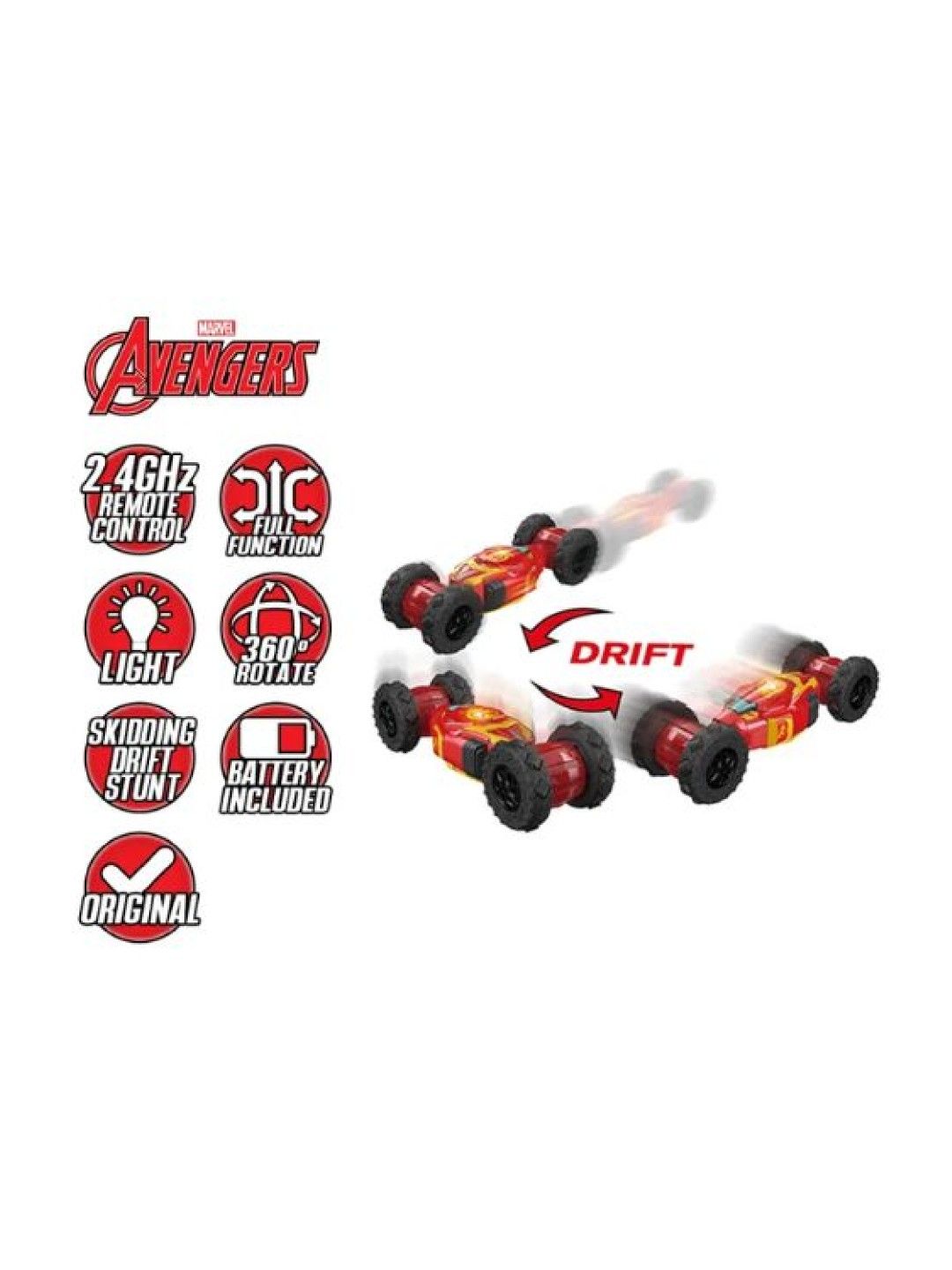 Original Iron Man 5 Rounds Stunt + 2.4GHz Captain America Stunt RC Car (27Mz)