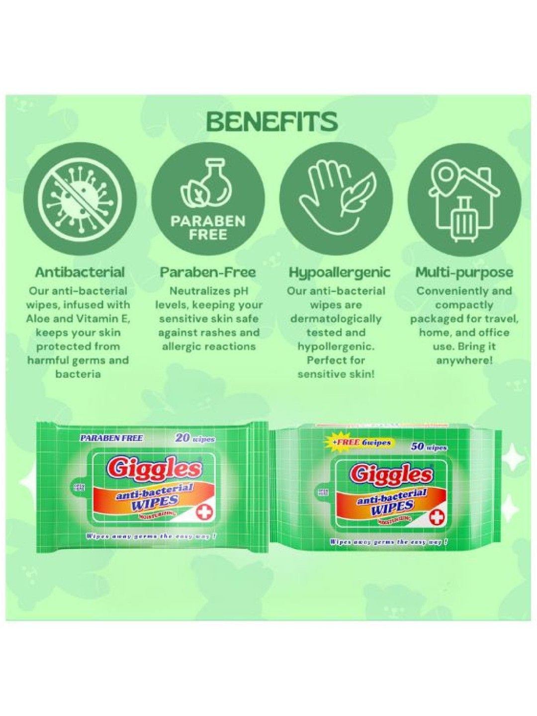 Anti-Bacterial Wipes 20s