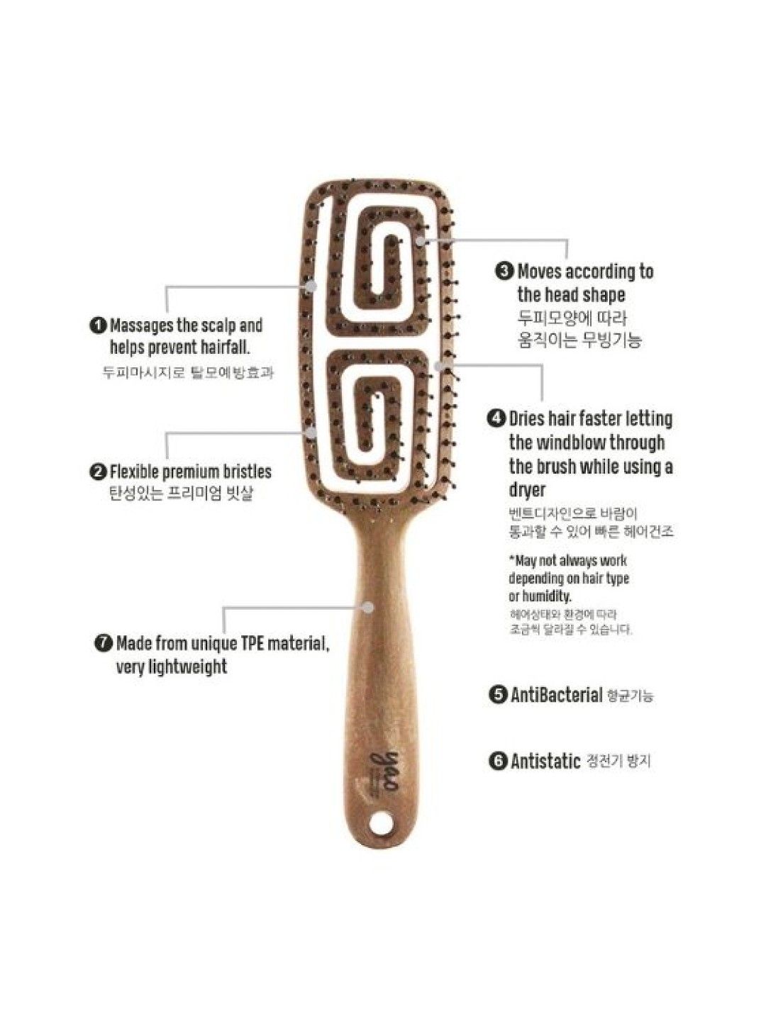 Yao Moving Mini Hair Brush (For Short Length Hair)