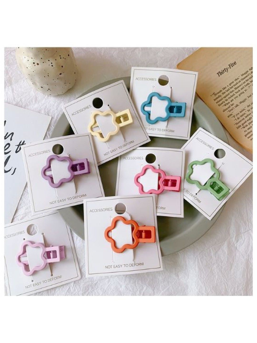 Colorful Flower Hair Clip 2-Piece Set