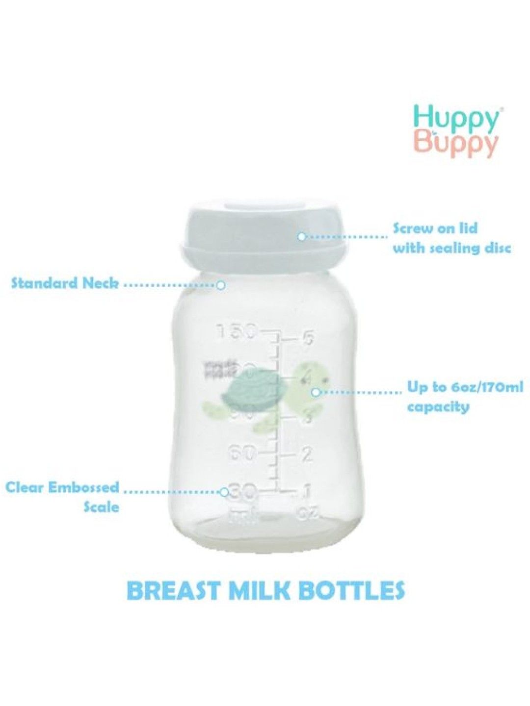 Breastmilk Storage Bottle - Standard Neck 5oz (10pcs)