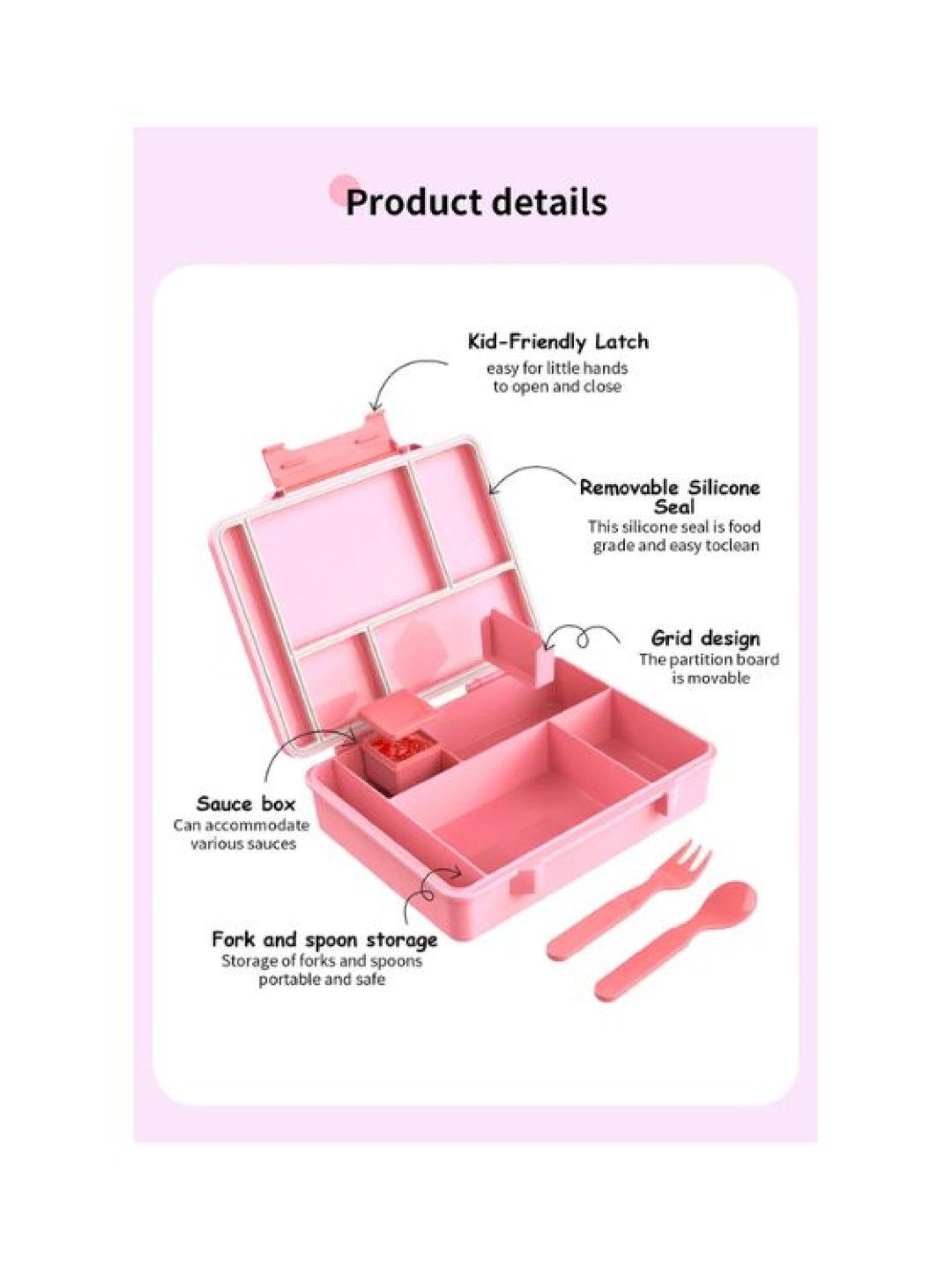 Mambo bento box with Spoon and Fork