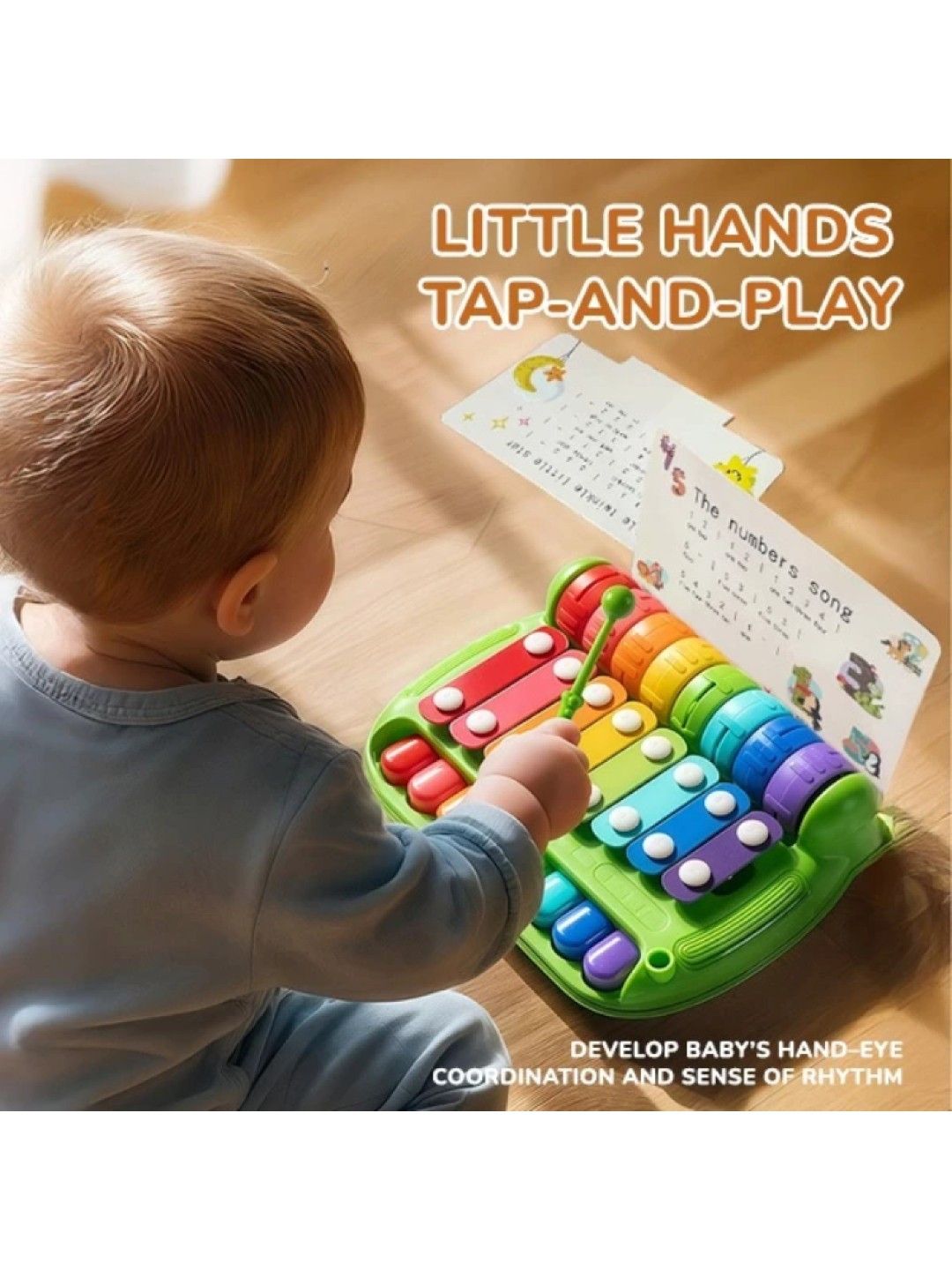 Kid's Early Learning Instrument Xylophone Musical Toy with Song Cards