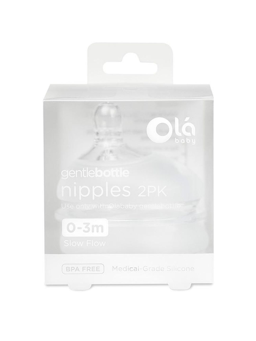 GentleBottle Silicone Replacement Nipple Slow Flow (0-3M) 2-Pack