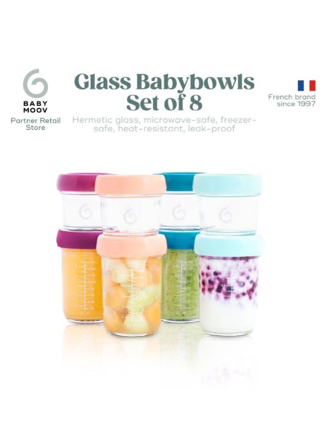 Babybowls Hermetic Glass Storage Containers (Bundle of 8)