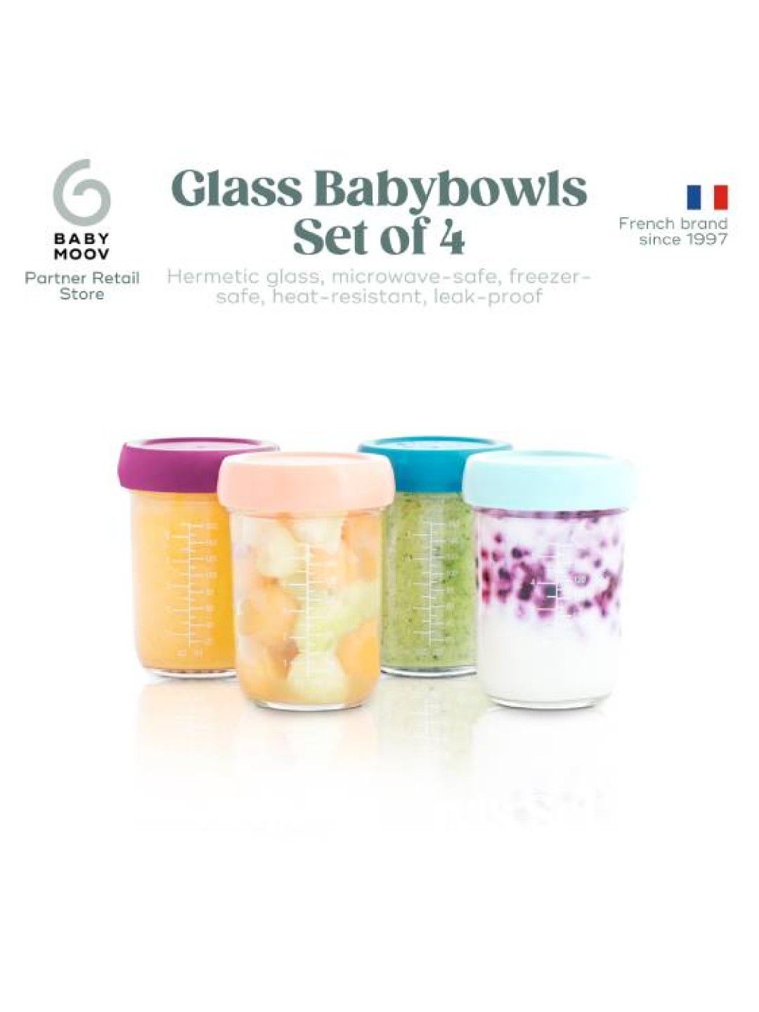 Babybowls Hermetic Glass Storage Containers (220mL) (Bundle of 4)