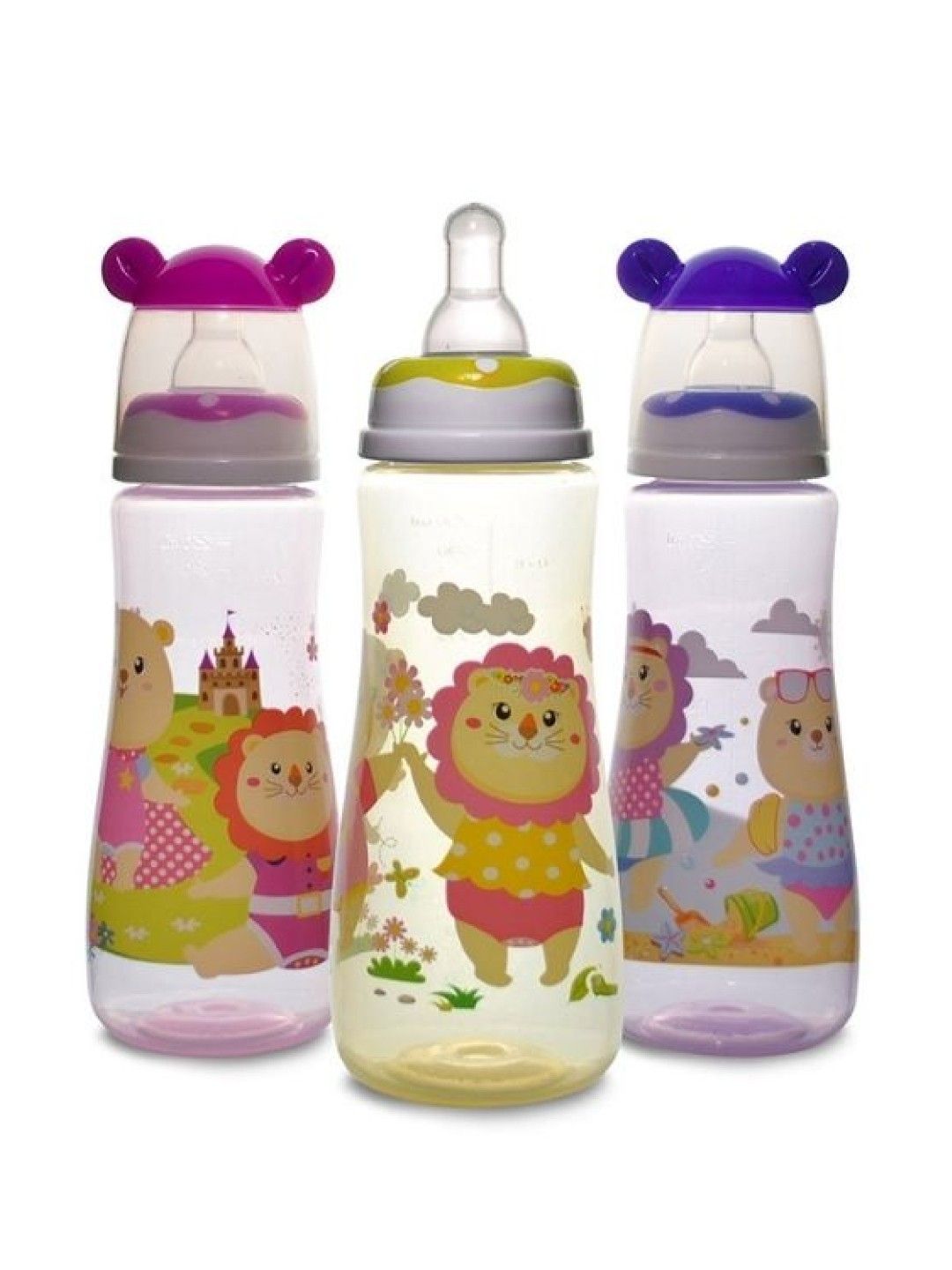Tinted Feeding Bottle With Character Hood Pink (8 oz)