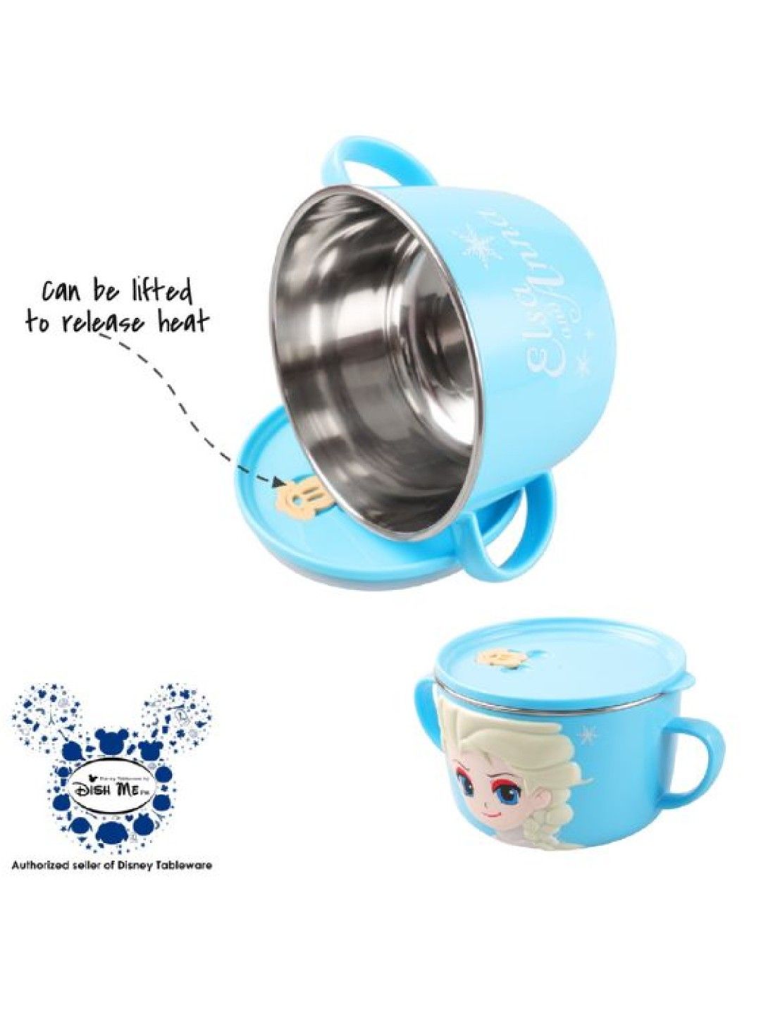 Disney Elsa - 3D Stainless Mug Bowl, Cup, Spoon & Fork (4pcs Gift Set)