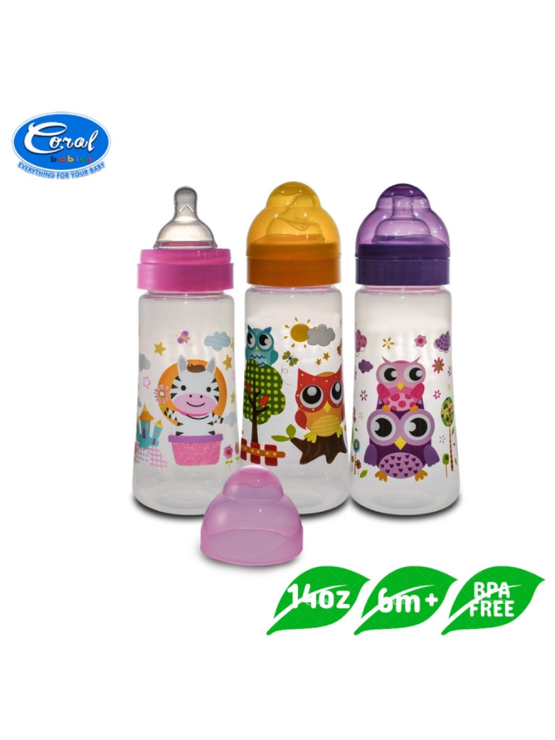 Tinted Feeding Bottle Set of 3 (9oz)