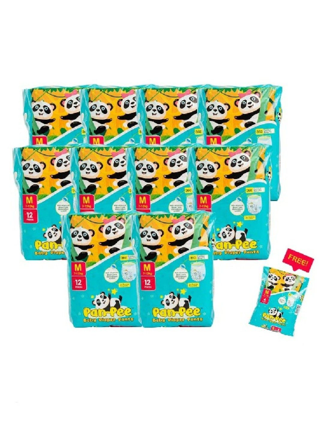 Baby Diaper Pants - Medium (120+4pcs FREE)