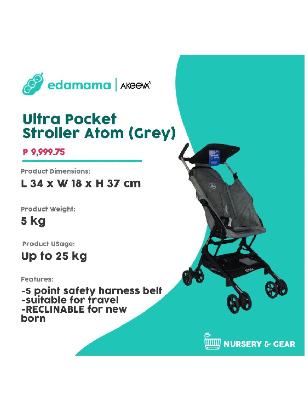 Ultra Pocket Stroller Atom (Grey)