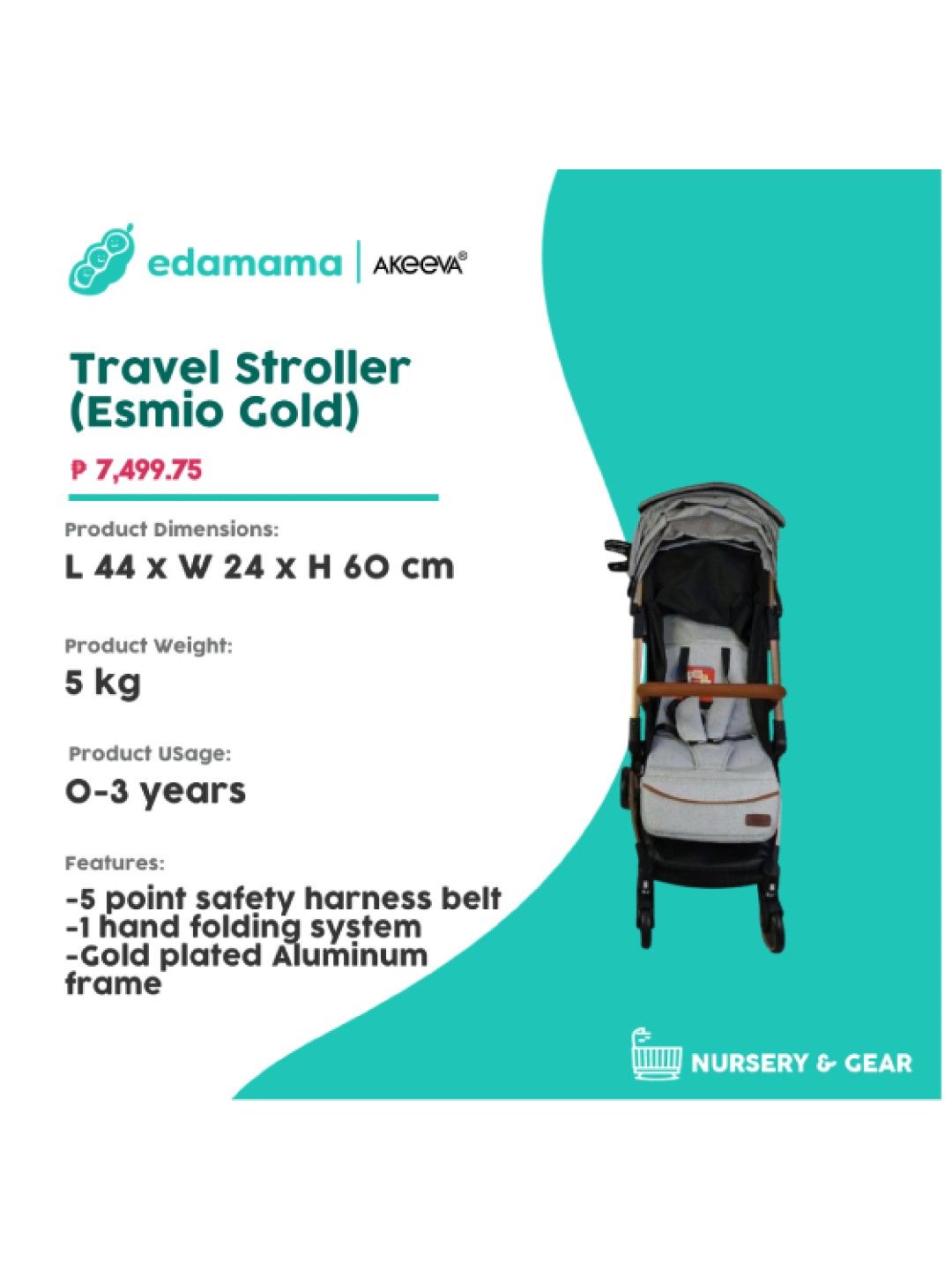 Travel Stroller (Esmio Gold)