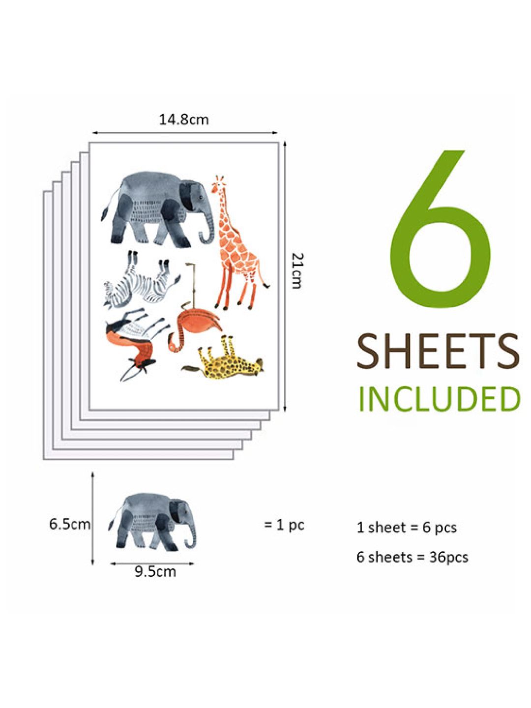 Watercolor Animals Wall Decals Nursery Stickers