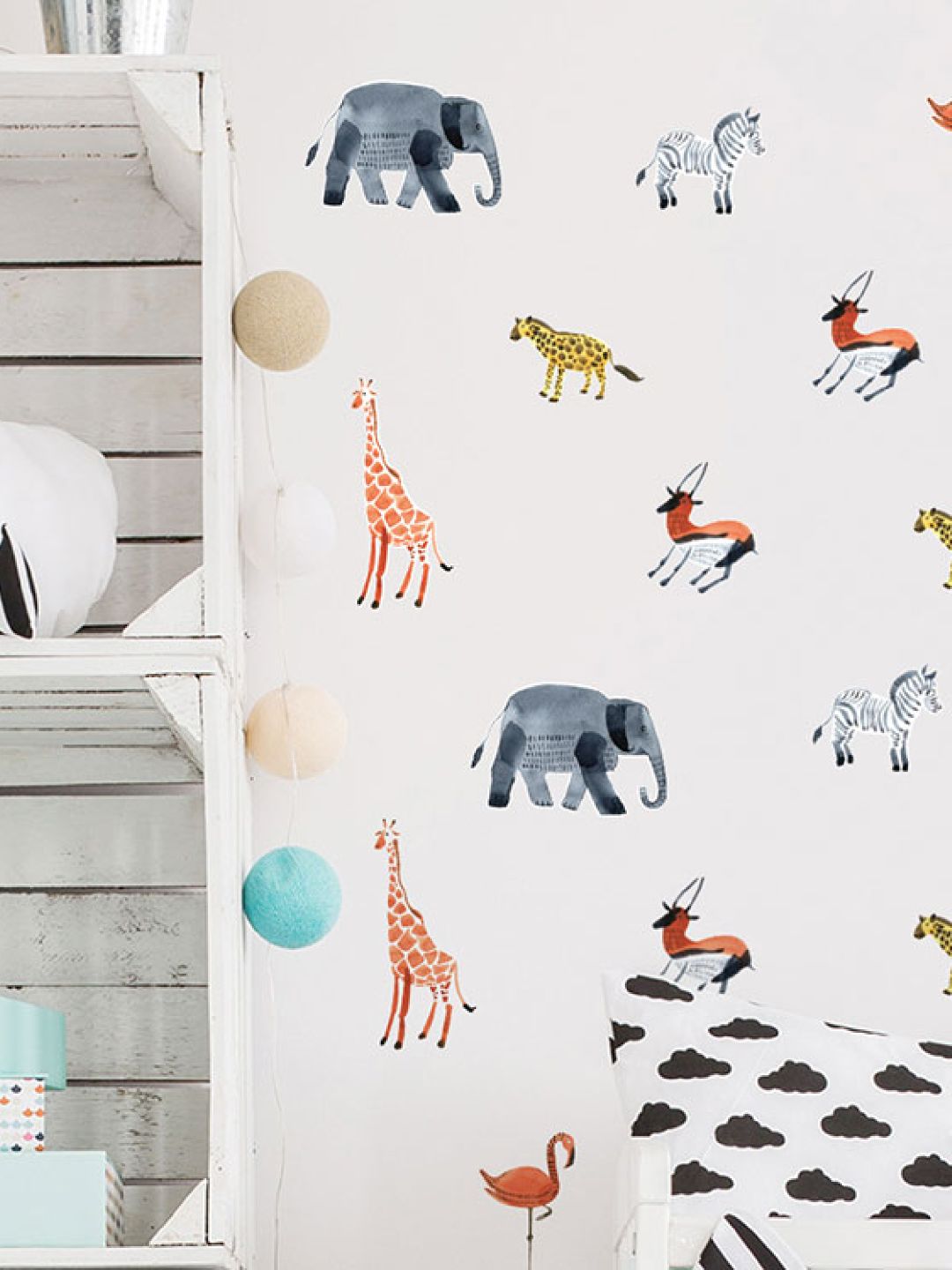 Watercolor Animals Wall Decals Nursery Stickers