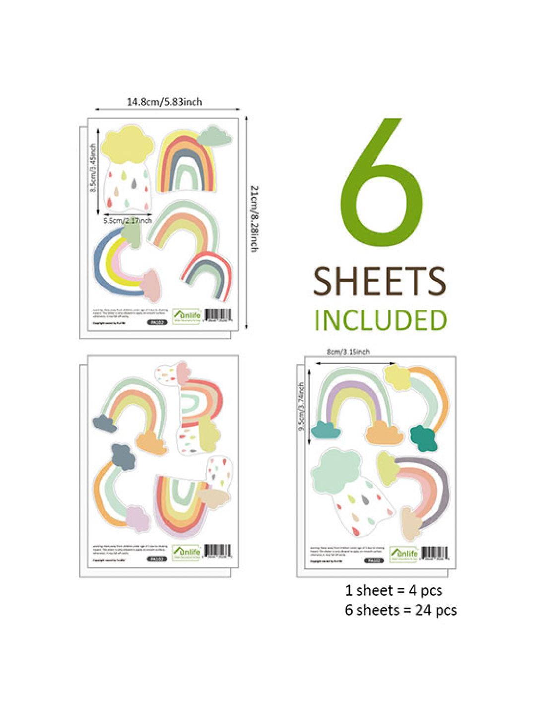 Color Rainbows Wall Decals Nursery Stickers