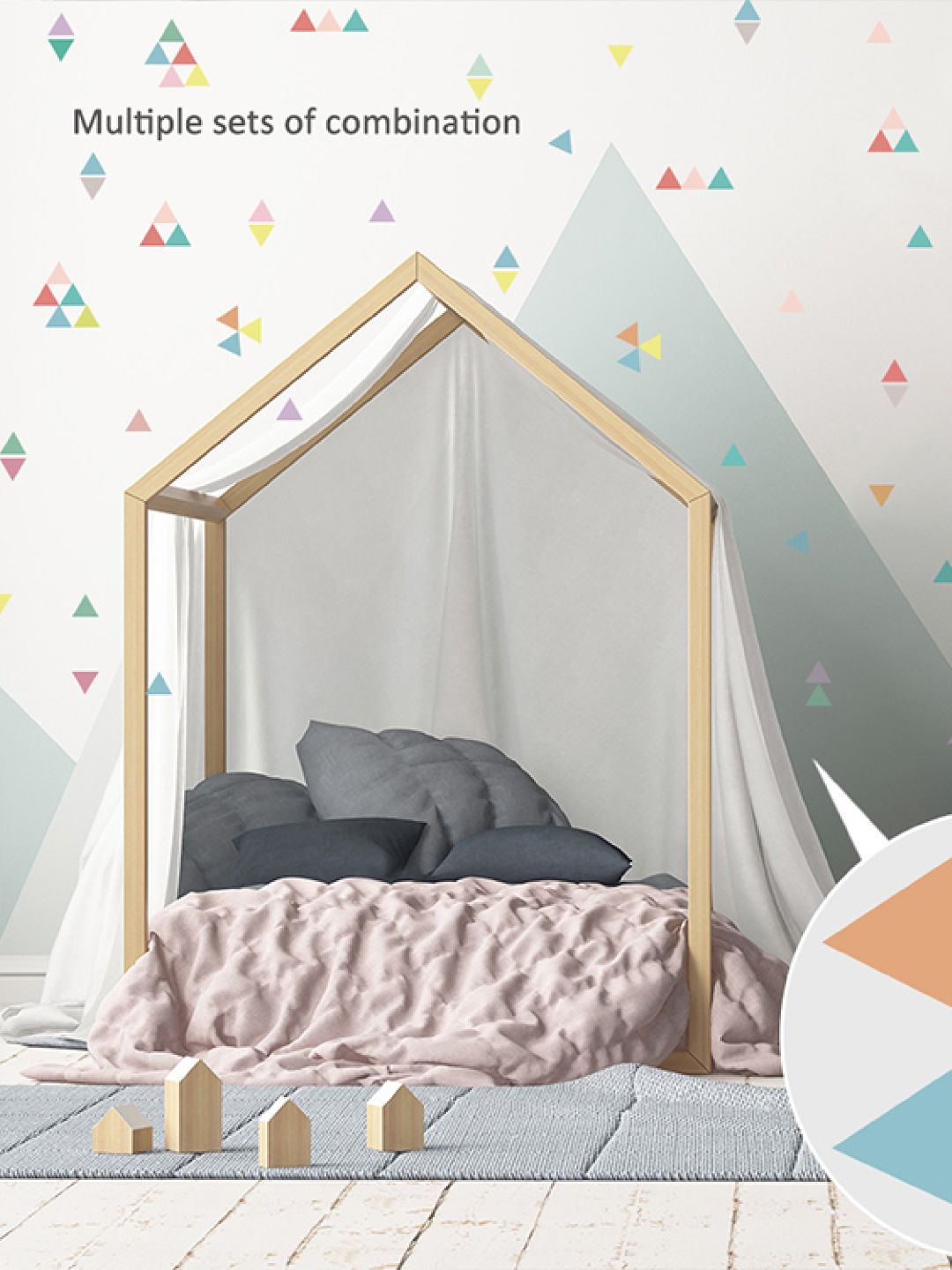 Colorful Triangles Wall Decals Nursery Stickers