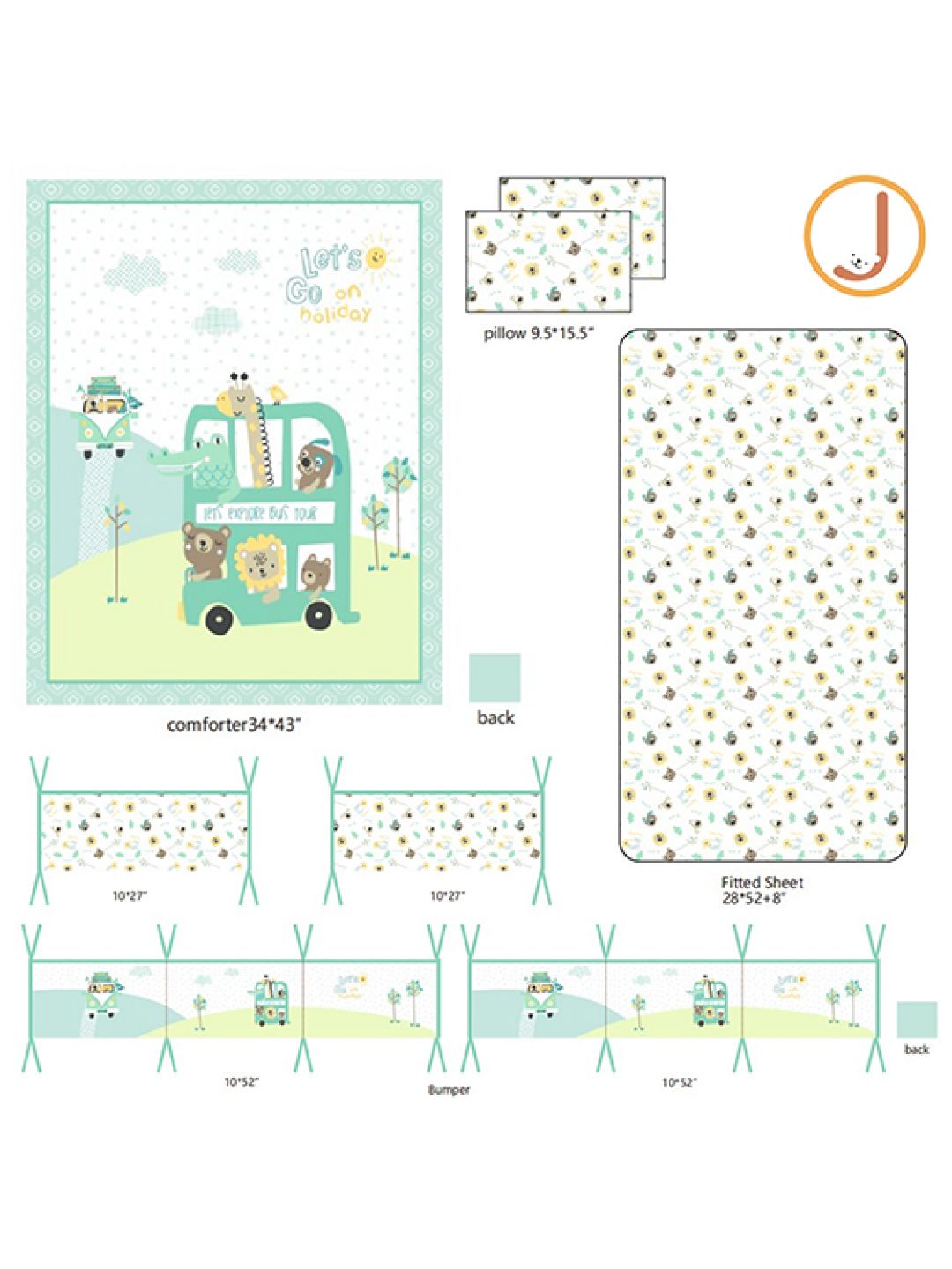 Holiday Bus 7-Piece Cotton Bedding Set