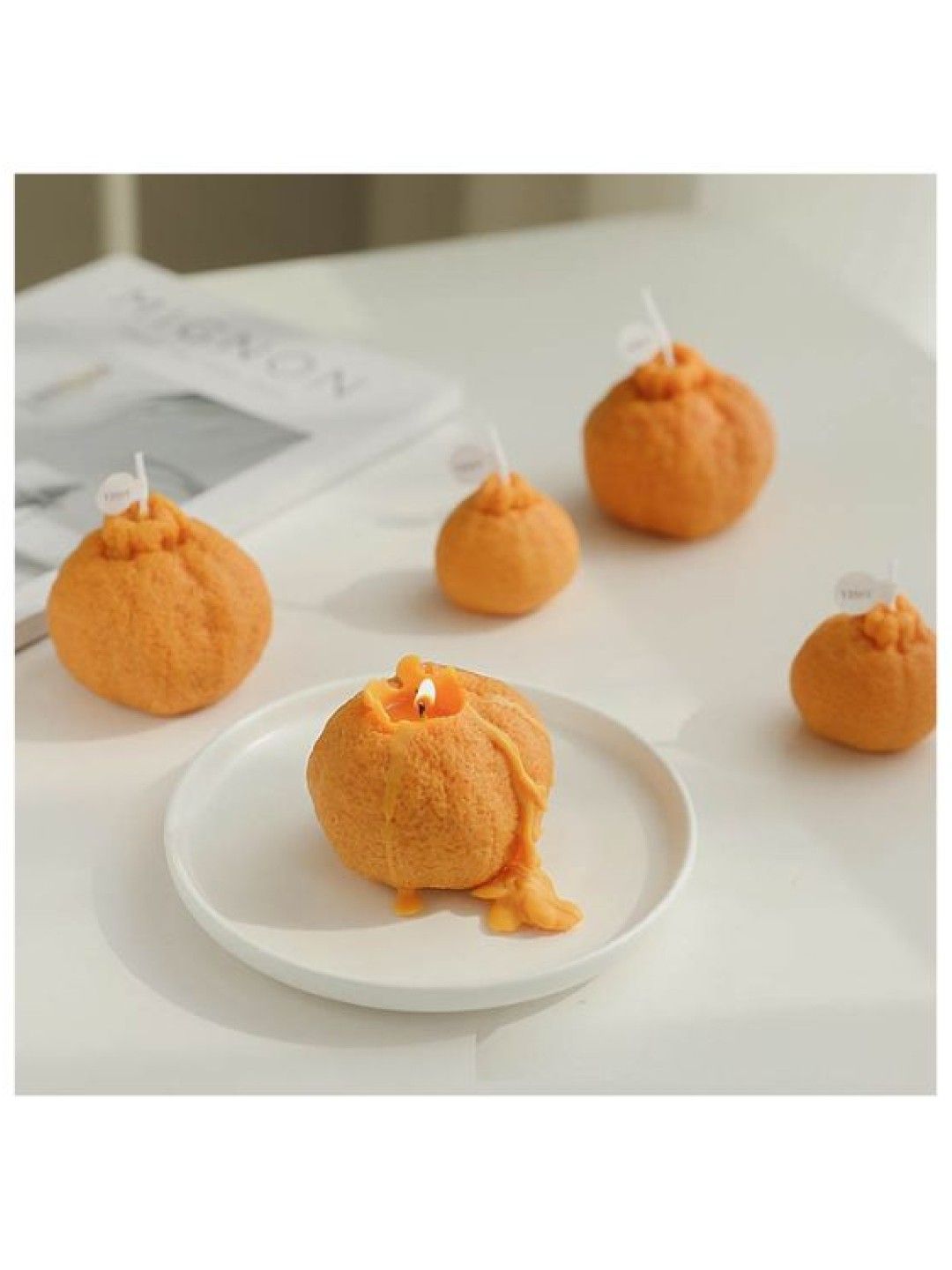 Cute Cheese and Orange Candle