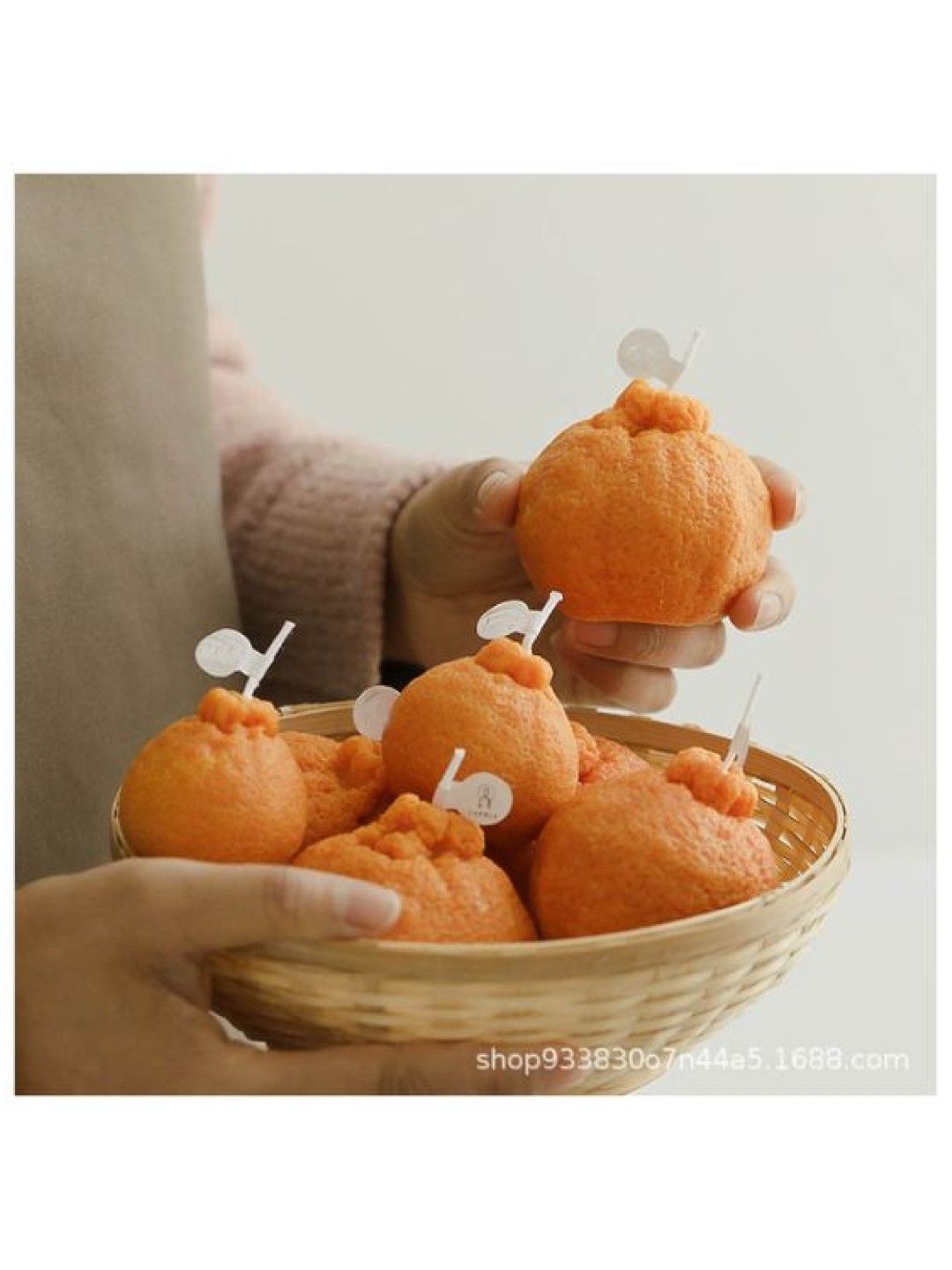 Cute Cheese and Orange Candle