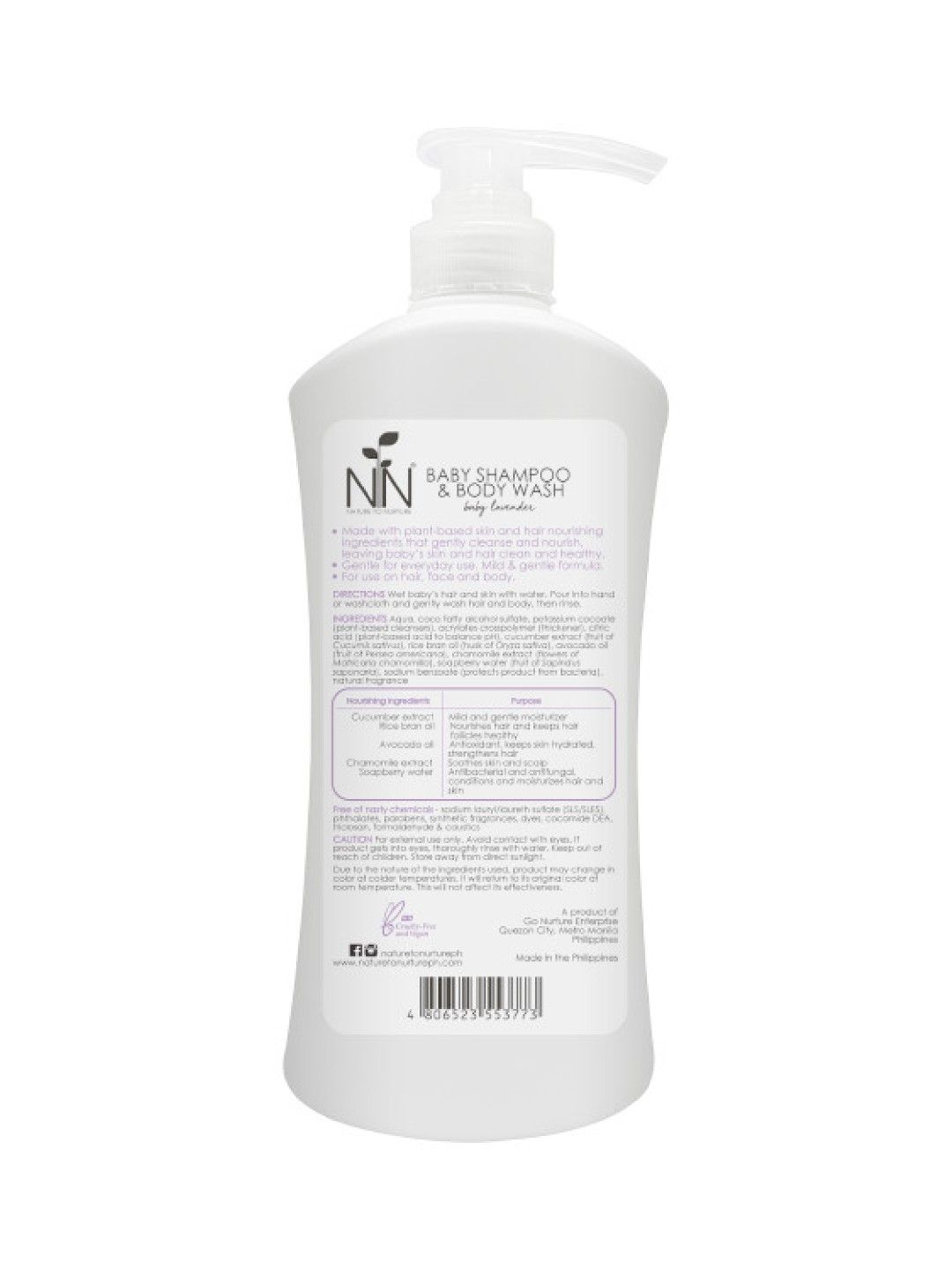 Lavender Baby Shampoo and Body Wash (750ml)