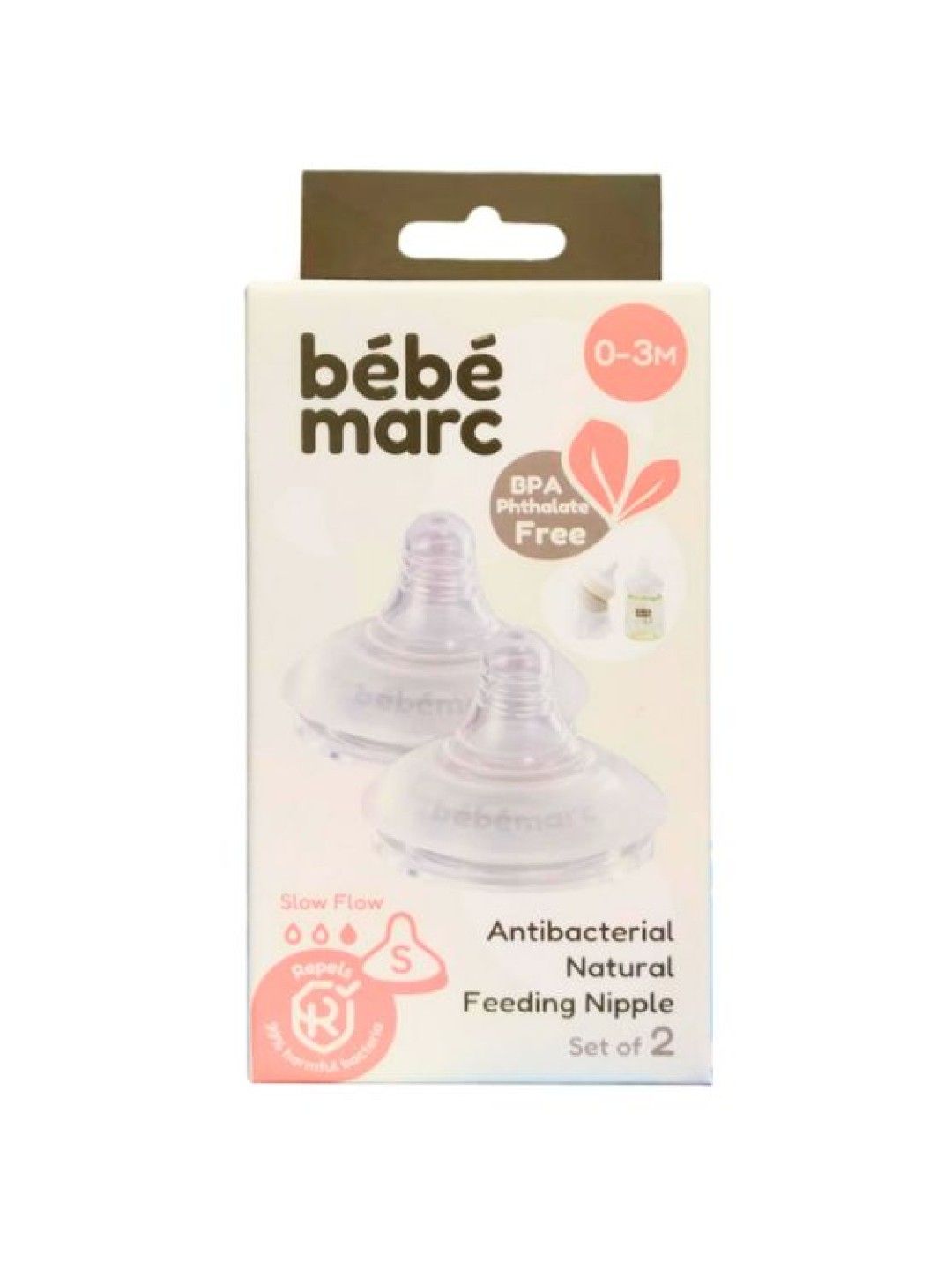 BebeMarc Antibacterial Natural Feeding Nipple (Set of 2)