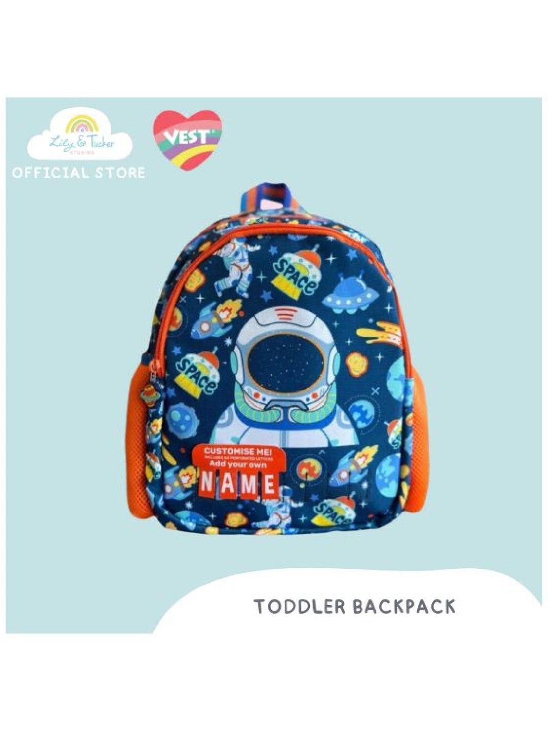 Vest 12” Kids Backpack with DIY Personalized Name - Space
