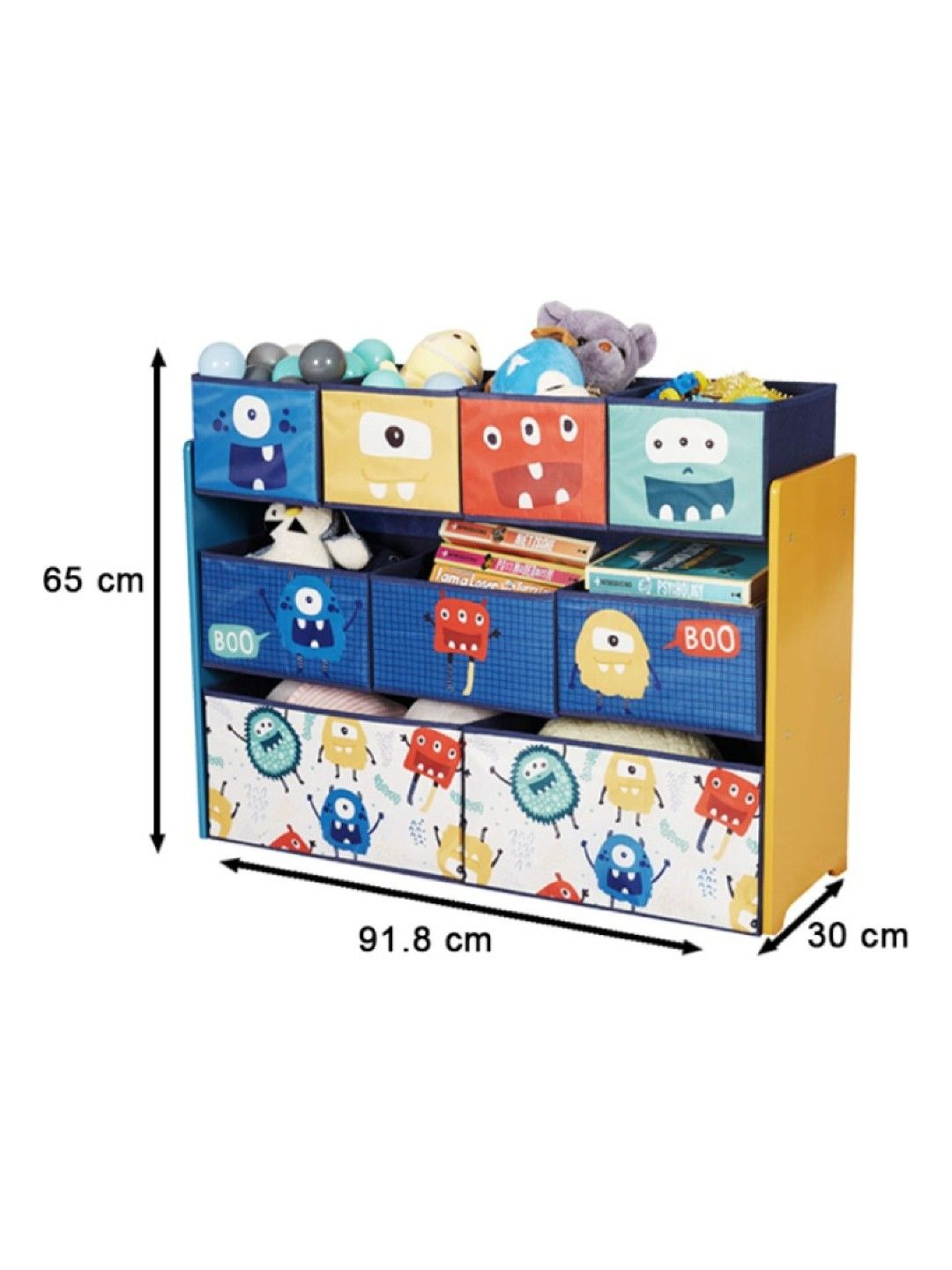 Toy Organizer Shelf with Bins (Blue Monster Design)
