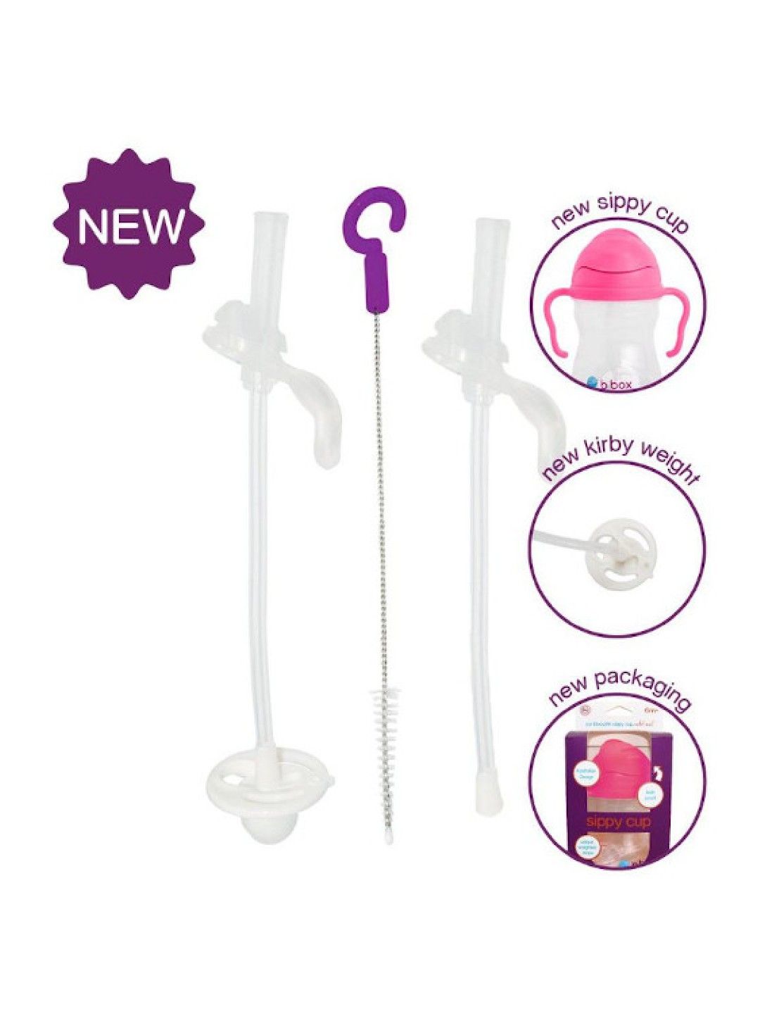 Replacement Straws and Cleaner for Sippy Cup