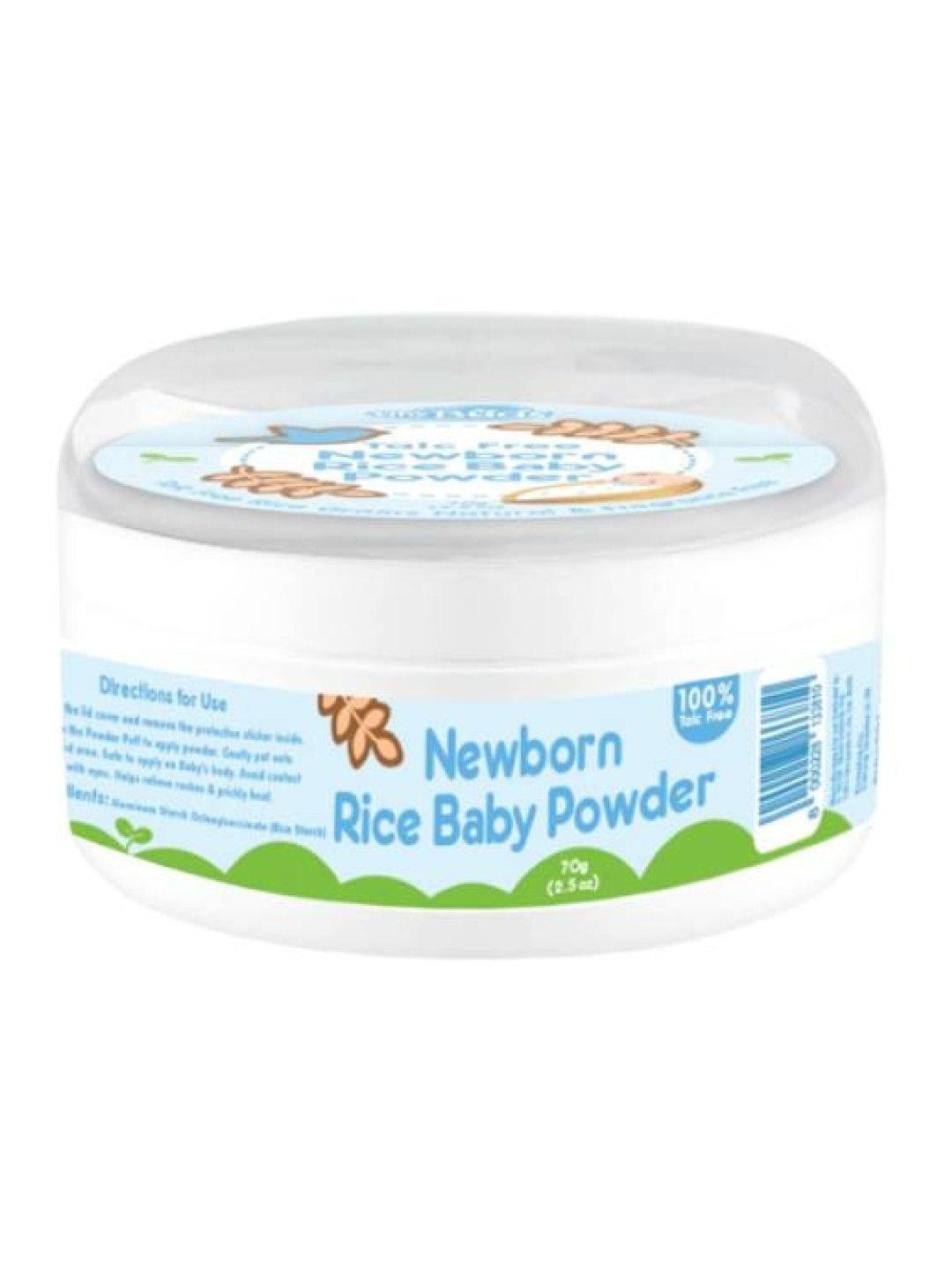 Newborn Natural Rice Baby Powder with Puff (70g)