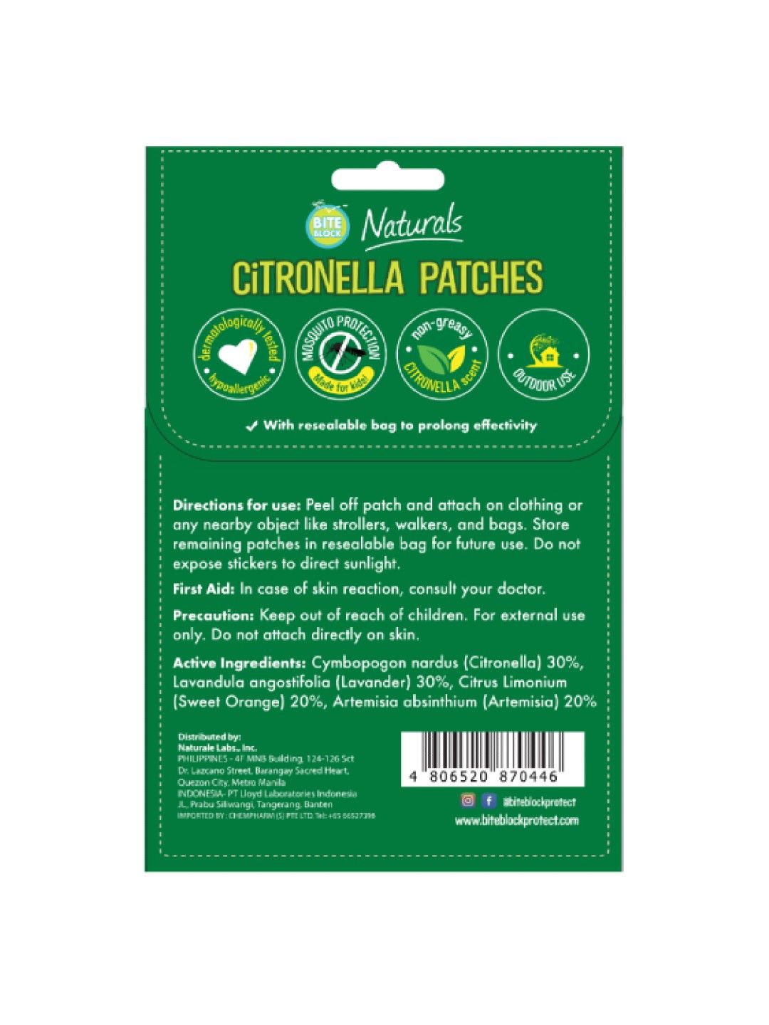 Naturals Mosquito Repellent Patches 12s